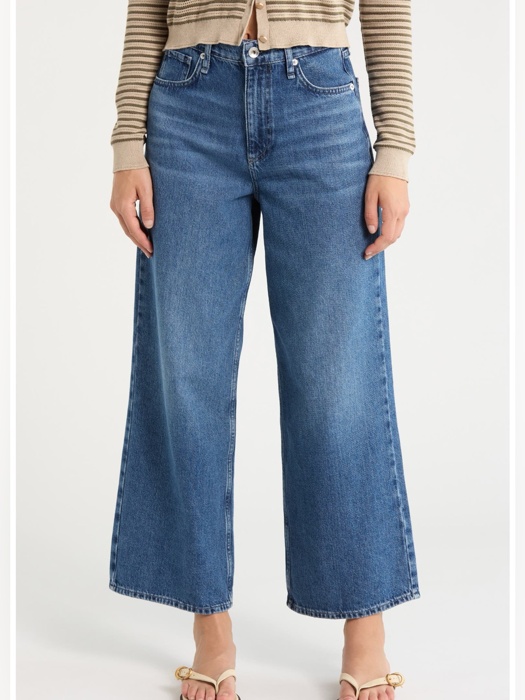 Nwt Rag & Bone Annie High Waist Ankle Wide Leg Jeans Size 27 In Lowry Wash
